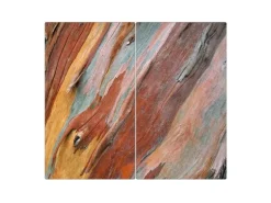 Banjado Herdabdeckplatte Glas 2 Teilig Je 30x52CM Schneidebrett Herdabdeckung Mit Motiv Coloured Wood