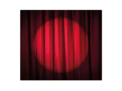 Banjado Herdabdeckplatte Glas 1 Teilig 60x52CM Schneidebrett Herdabdeckung Mit Motiv Roter Vorhang