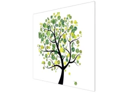 Banjado Herdabdeckplatte Glas 1 Teilig 60x52CM Schneidebrett Herdabdeckung Mit Motiv Laubzauberbaum