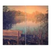 Banjado Herdabdeckplatte Glas 2 Teilig Je 30x52CM Schneidebrett Herdabdeckung Mit Motiv Bank Am See