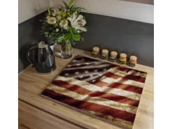Banjado Herdabdeckplatte Glas 1 Teilig 60x52CM Schneidebrett Herdabdeckung Mit Motiv United States