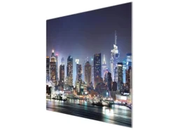 Banjado Herdabdeckplatte Glas 1 Teilig 60x52CM Schneidebrett Herdabdeckung Mit Motiv New York