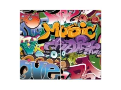 Banjado Herdabdeckplatte Glas 2 Teilig Je 30x52CM Schneidebrett Herdabdeckung Mit Motiv Graffiti