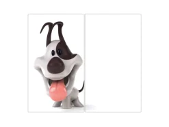 Banjado Herdabdeckplatte Glas 2 Teilig Je 30x52CM Schneidebrett Herdabdeckung Mit Motiv Comic-Hund