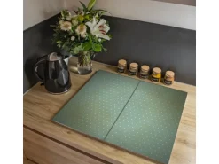 Banjado Herdabdeckplatte Glas 2 Teilig Je 30x52CM Schneidebrett Herdabdeckung Mit Motiv Punkte Im Focus