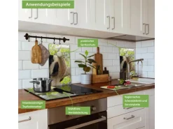 Banjado Herdabdeckplatte Glas 2 Teilig Je 30x52CM Schneidebrett Herdabdeckung Mit Motiv Panda