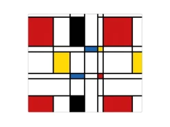 Banjado Herdabdeckplatte Glas 1 Teilig 60x52CM Schneidebrett Herdabdeckung Mit Motiv Rot Gelb Blau