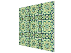 Banjado Herdabdeckplatte Glas 1 Teilig 60x52CM Schneidebrett Herdabdeckung Mit Motiv Kaleidoscop Grün