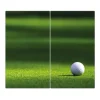 Banjado Herdabdeckplatte Glas 2 Teilig Je 30x52CM Schneidebrett Herdabdeckung Mit Motiv Einsamer Golfball