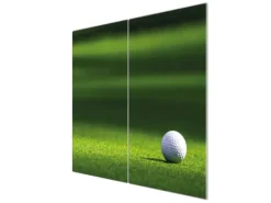 Banjado Herdabdeckplatte Glas 2 Teilig Je 30x52CM Schneidebrett Herdabdeckung Mit Motiv Einsamer Golfball