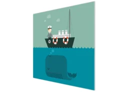 Banjado Herdabdeckplatte Glas 1 Teilig 60x52CM Schneidebrett Herdabdeckung Mit Motiv Rettet Die Wale