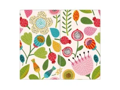 Banjado Herdabdeckplatte Glas 2 Teilig Je 30x52CM Schneidebrett Herdabdeckung Mit Motiv Blumen Naiv