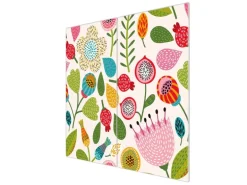 Banjado Herdabdeckplatte Glas 2 Teilig Je 30x52CM Schneidebrett Herdabdeckung Mit Motiv Blumen Naiv