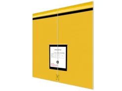 Banjado Herdabdeckplatte Glas 2 Teilig Je 30x52CM Schneidebrett Herdabdeckung Mit Motiv Briefkasten Gelb