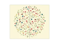 Banjado Herdabdeckplatte Glas 2 Teilig Je 30x52CM Schneidebrett Herdabdeckung Mit Motiv Blumenreigen