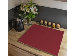 Banjado Herdabdeckplatte Glas 1 Teilig 60x52CM Schneidebrett Herdabdeckung Mit Motiv Burgund