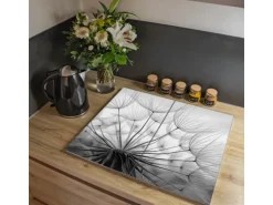 Banjado Herdabdeckplatte Glas 2 Teilig Je 30x52CM Schneidebrett Herdabdeckung Mit Motiv Ready For Takeoff