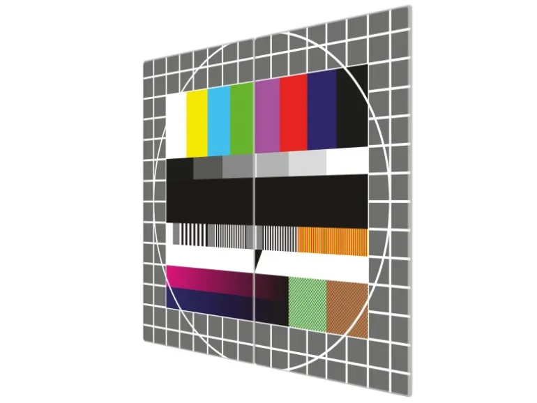 Banjado Herdabdeckplatte Glas 2 Teilig Je 30x52CM Schneidebrett Herdabdeckung Mit Motiv Testbild