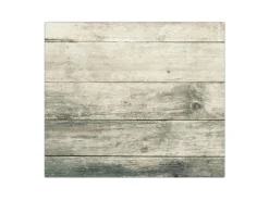 Banjado Herdabdeckplatte Glas 1 Teilig 60x52CM Schneidebrett Herdabdeckung Mit Motiv Graue Planken