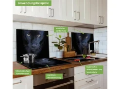 Banjado Herdabdeckplatte Glas 1 Teilig 60x52CM Schneidebrett Herdabdeckung Mit Motiv Nora