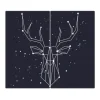 Banjado Herdabdeckplatte Glas 2 Teilig Je 30x52CM Schneidebrett Herdabdeckung Mit Motiv Sternbild Hirsch