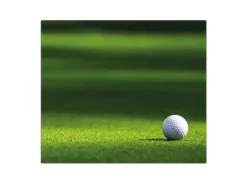 Banjado Herdabdeckplatte Glas 1 Teilig 60x52CM Schneidebrett Herdabdeckung Mit Motiv Einsamer Golfball