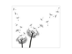 Banjado Herdabdeckplatte Glas 1 Teilig 60x52CM Schneidebrett Herdabdeckung Mit Motiv Pusteblume 2