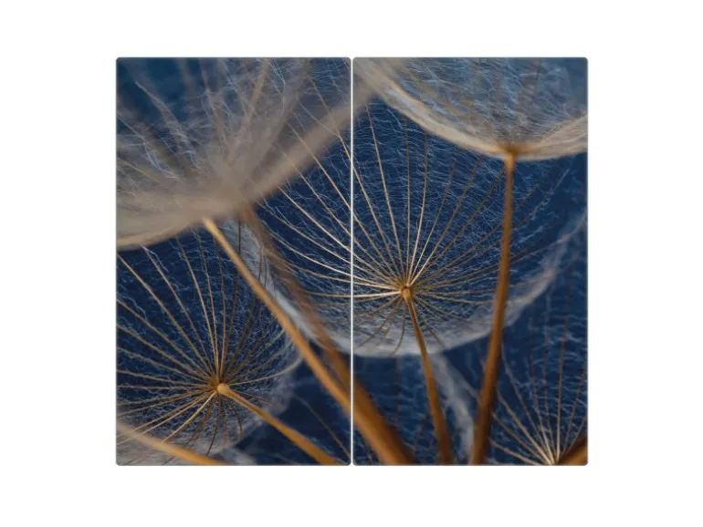 Banjado Herdabdeckplatte Glas 2 Teilig Je 30x52CM Schneidebrett Herdabdeckung Mit Motiv Verblüht