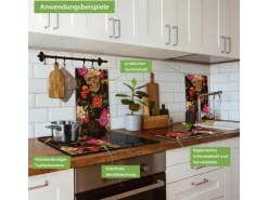 Banjado Herdabdeckplatte Glas 2 Teilig Je 30x52CM Schneidebrett Herdabdeckung Mit Motiv Los Dias De Muertos