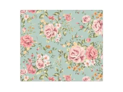 Banjado Herdabdeckplatte Glas 2 Teilig Je 30x52CM Schneidebrett Herdabdeckung Mit Motiv Altrosa Blume