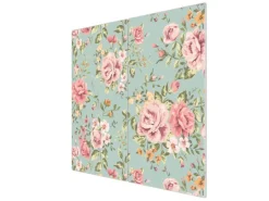 Banjado Herdabdeckplatte Glas 2 Teilig Je 30x52CM Schneidebrett Herdabdeckung Mit Motiv Altrosa Blume