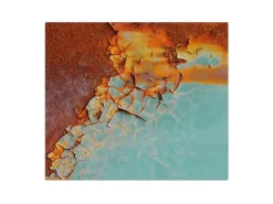 Banjado Herdabdeckplatte Glas 1 Teilig 60x52CM Schneidebrett Herdabdeckung Mit Motiv Rost Und Blau