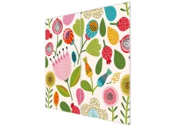 Banjado Herdabdeckplatte Glas 2 Teilig Je 30x52CM Schneidebrett Herdabdeckung Mit Motiv Rosa Kelch Hell