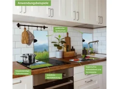 Banjado Herdabdeckplatte Glas 2 Teilig Je 30x52CM Schneidebrett Herdabdeckung Mit Motiv Neugierig