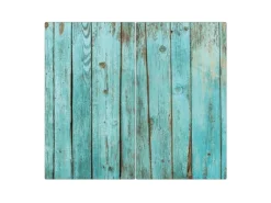 Banjado Herdabdeckplatte Glas 2 Teilig Je 30x52CM Schneidebrett Herdabdeckung Mit Motiv Blaues Holz