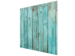 Banjado Herdabdeckplatte Glas 2 Teilig Je 30x52CM Schneidebrett Herdabdeckung Mit Motiv Blaues Holz