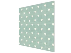 Banjado Herdabdeckplatte Glas 1 Teilig 60x52CM Schneidebrett Herdabdeckung Mit Motiv Muster Herzen