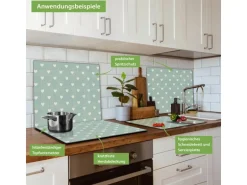 Banjado Herdabdeckplatte Glas 1 Teilig 60x52CM Schneidebrett Herdabdeckung Mit Motiv Muster Herzen