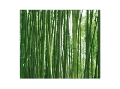 Banjado Herdabdeckplatte Glas 2 Teilig Je 30x52CM Schneidebrett Herdabdeckung Mit Motiv Bambus