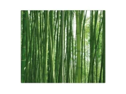 Banjado Herdabdeckplatte Glas 2 Teilig Je 30x52CM Schneidebrett Herdabdeckung Mit Motiv Bambus