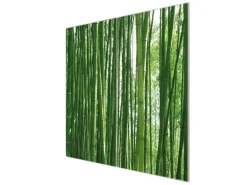 Banjado Herdabdeckplatte Glas 2 Teilig Je 30x52CM Schneidebrett Herdabdeckung Mit Motiv Bambus