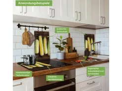 Banjado Herdabdeckplatte Glas 2 Teilig Je 30x52CM Schneidebrett Herdabdeckung Mit Motiv Maiskolben