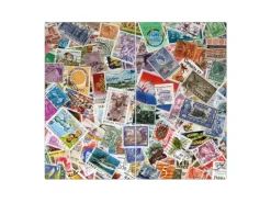 Banjado Herdabdeckplatte Glas 2 Teilig Je 30x52CM Schneidebrett Herdabdeckung Mit Motiv Briefmarken