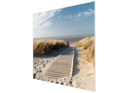 Banjado Herdabdeckplatte Glas 1 Teilig 60x52CM Schneidebrett Herdabdeckung Mit Motiv Dünen