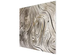 Banjado Herdabdeckplatte Glas 1 Teilig 60x52CM Schneidebrett Herdabdeckung Mit Motiv Holzwirbel