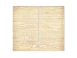 Banjado Herdabdeckplatte Glas 2 Teilig Je 30x52CM Schneidebrett Herdabdeckung Mit Motiv Bretter