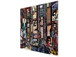 Banjado Herdabdeckplatte Glas 1 Teilig 60x52CM Schneidebrett Herdabdeckung Mit Motiv New York Show