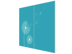 Banjado Herdabdeckplatte Glas 2 Teilig Je 30x52CM Schneidebrett Herdabdeckung Mit Motiv Pusteblume 4