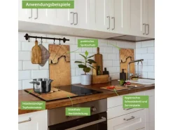 Banjado Herdabdeckplatte Glas 2 Teilig Je 30x52CM Schneidebrett Herdabdeckung Mit Motiv Baumscheibe