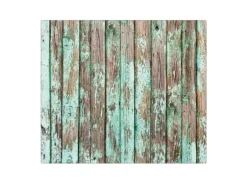 Banjado Herdabdeckplatte Glas 1 Teilig 60x52CM Schneidebrett Herdabdeckung Mit Motiv Verwittertes Holz